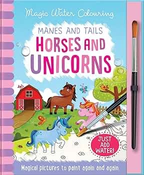 Horses & Unicorns Magic Watering Colouring