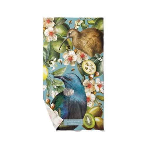 NZ Tea Towel Tui & Kiwi