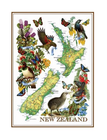 Vintage Map Tea Towel